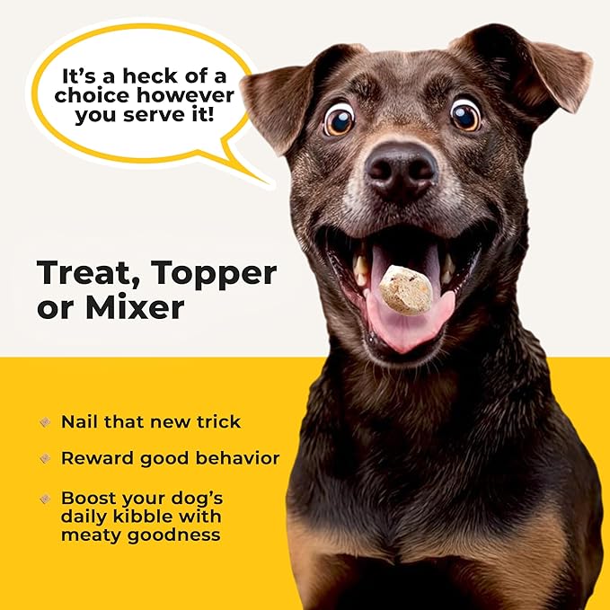 Barkin’ Good Beef - Freeze Dried Raw Dog Treats, Human Grade Beef Heart and Liver for Training, Meal Topper, High Protein, 24g Per Cup, Made in The USA, 4oz Bag