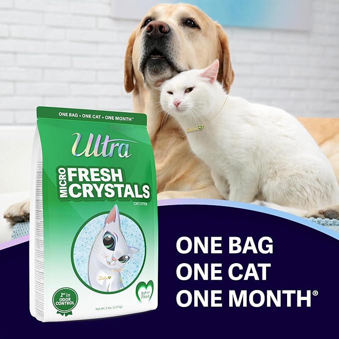 Ultra Fresh Scented Micro Crystals Premium Cat Litter - 99.9% Dust Free, Soft on Paws - 15 Lbs. Total (3pk of 5 Lbs.)