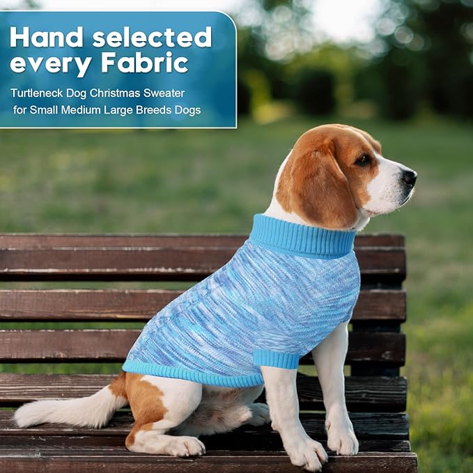 Pet Clothing,Turtleneck Dog Sweater,Sweaters for Dogs Boys and Girls,Pullover Dog Sweaters,Pet Knitted Clothes,Fit for Different Kinds Dogs,for Spring,Autumn and Winter(Blue S)