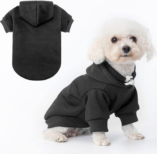 BINGPET Dog Hoodies - Fleece Lined Fall Dog Puppy Sweatshirt Soft Warm Sweater Winter Hooded Clothes for Small Medium Large Dogs & Cats