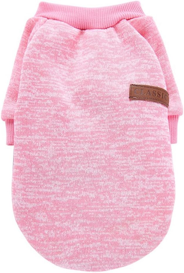 Jecikelon Dog Clothes Dogs Sweater Soft Puppies Clothing Winter Puppy Sweaters Warm Outfit for Dogs Small XXS XS Cat Apparel (Pink, L)