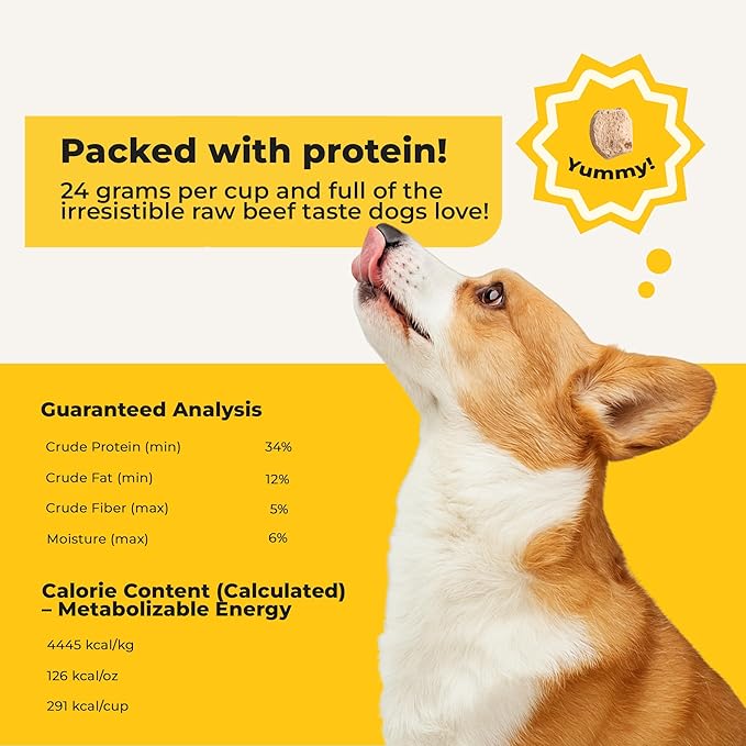 Barkin’ Good Beef - Freeze Dried Raw Dog Treats, Human Grade Beef Heart and Liver for Training, Meal Topper, High Protein, 24g Per Cup, Made in The USA, 4oz Bag