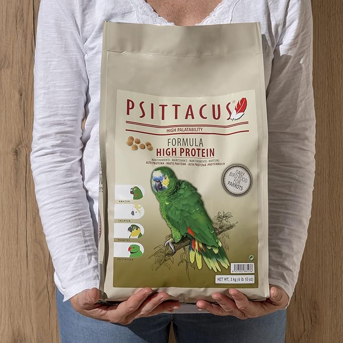 Psittacus High Protein 6.6 lb | Complete Pellet Diet for Amazons, Cockatoos and Ringneck Parrot | Premium Food for Birds, 100% no-GMO