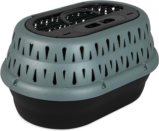 Petmate Dog Crates for Small Dogs & Cat Carriers, One-Door Plastic Pet Kennel, Front Loading, Made in USA, 19", Green