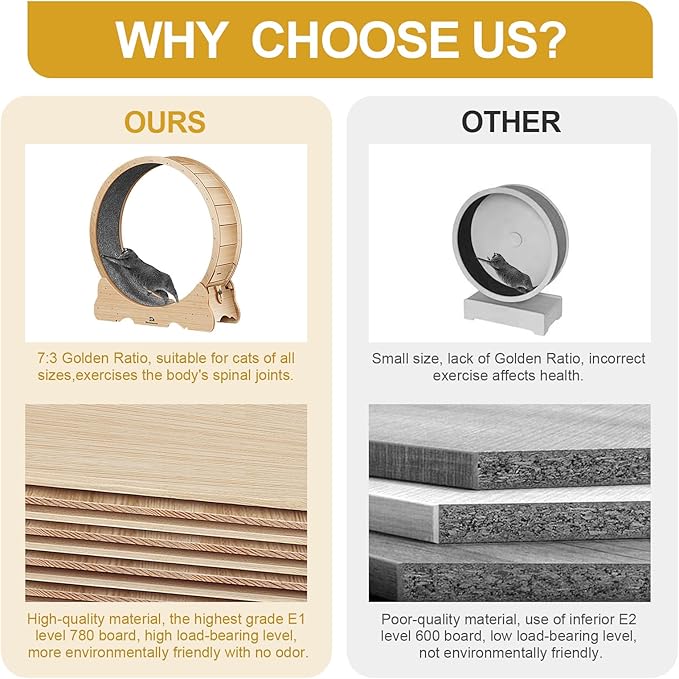 Cat Wheel, 48" XL Large Cats Exercise Running Wheel, Cat Treadmill for Indoor Cats