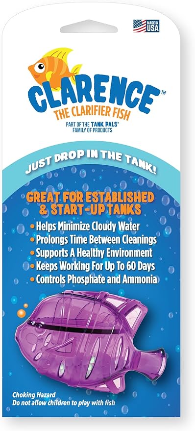 Aquarium Water Clarifier | Clear Cloudy Fish Tank Water Treatment, Safe for Freshwater & Saltwater Fish and Plants - Purple, 6 Pack