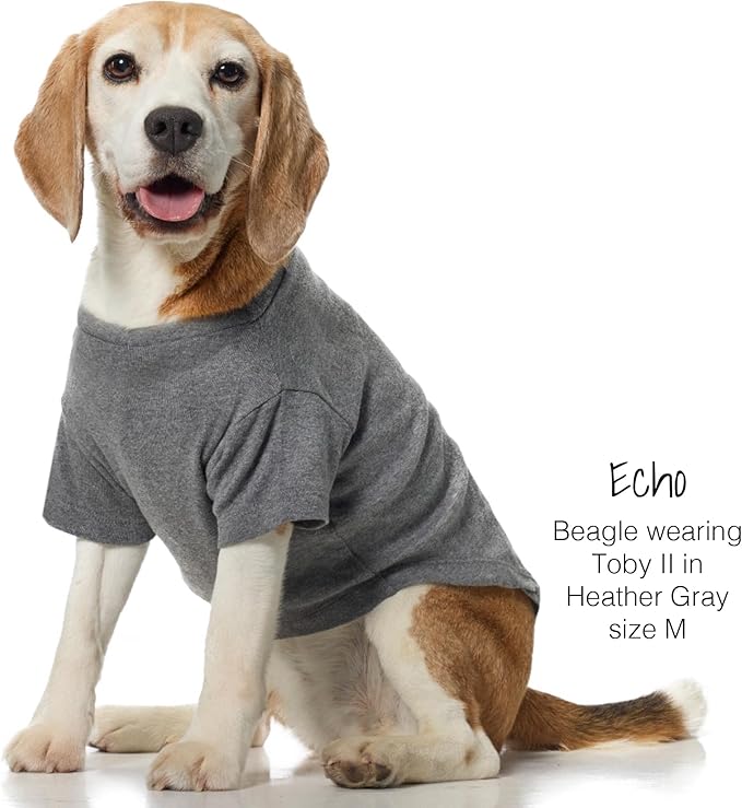 Toby II - The Perfect Tee, 3 Pack Short Sleeve Pet T-Shirt 100% Organic Cotton Tees Clothes for Small, Medium, Large Dogs, Gray Ombre, X-Large