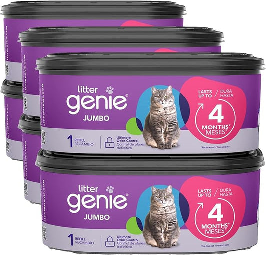 Litter Genie Refill Bags | Jumbo 2- Count | Up to 8 Months of Supply in 2 cartridges | Ultimate Odor Control Cat Litter Bags (Pack of 3)