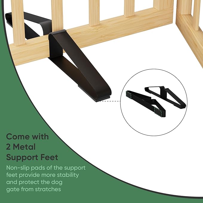 Dog Gate, Freestanding for Doorways, Indoor, Pet Gates for Bedroom, 3 Panels (Natural)