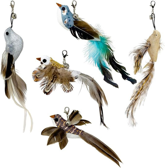 Interactive Bird Simulation Cat Toy Set (5 Replacement Birds)