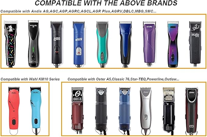 4 Pack Large Size Detachable Replacement Blades set,compatible with oster Classic 76/Star-Teq/Power-Teq andi A*dis AGC,BDC,BGC,MBG Series Clippers，size from 3/8 to 3/4 -Inch（9.5-19mm）