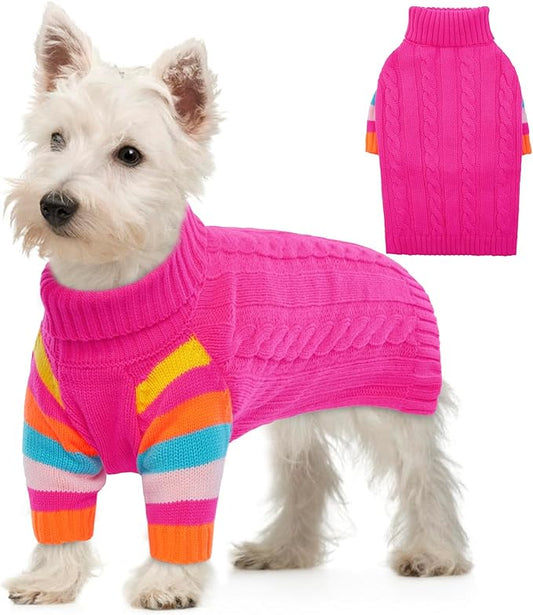 XS Dog Sweater Warm, Dog Sweaters for Small Dogs Girls Boys, Stretchy Puppy Sweater,Turtleneck Extra Small Doggie Sweater Winter,Pullover Pet Knitwear Teacup, Yorkie, Chihuahua (Rosered XS)
