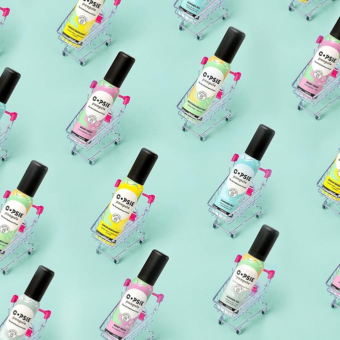 Toilet Spray - 4 Scents, Portable Original Odor Deodorizer Scents - Poop Spray for Toilet | Citrus, Lavender, Mint & Lemon Pre Poo Air Freshener Spray, 2oz Travel Size Bottles
