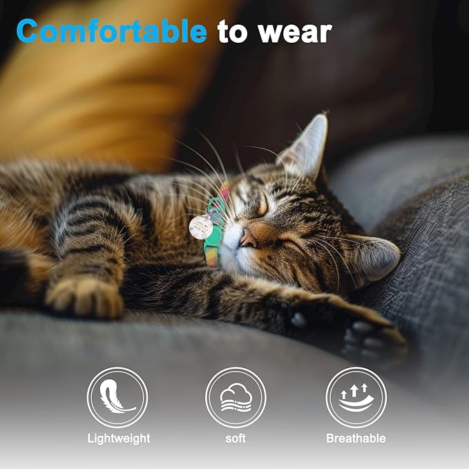 Cat Collar Breakaway with QR Code Name Tag, Glitter Kitten Collars with Bell, Cat Tags Personalized, Ultra-Durable, Comfortable, Quick Release, Fits Most Girl Boy Cats and Puppies (8"-13.5")