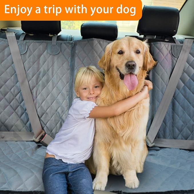 Honest Bench Dog Car Seat Covers with Side Flap,Dog seat Cover for Cars, Trucks, and Suv's - Waterproof & Nonslip Pet Seat Cover for Backseat