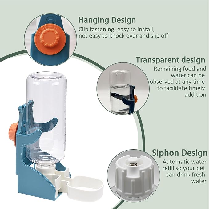 Automatic Bird Feeder for Cage, No Mess Automatic Bird Feeder Water Dispenser Set Acrylic Parrot Food Container Drinker Cage Accessories for Small Birds Canary Parakeet Finch Cockatiel Lovebirds