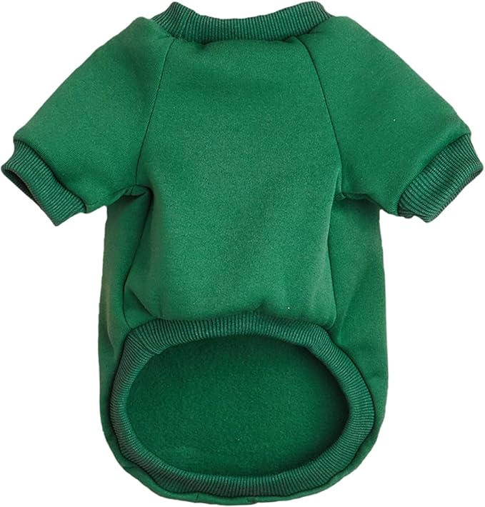 Puppy Sweater for Small Dogs Clothes Warm Winter Cat Clothe Pet Sweatshirt Knitwear Doggie Kitten Clothing, Green, Small