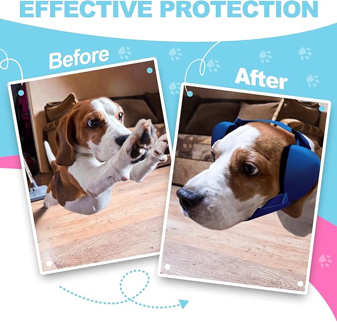 PROHEAR Ungrade GEL Pads Dog Ear Muffs Hearing Protection for Dogs, NRR 28dB for Thunder, Hunting, Tourism,Medium - Blue