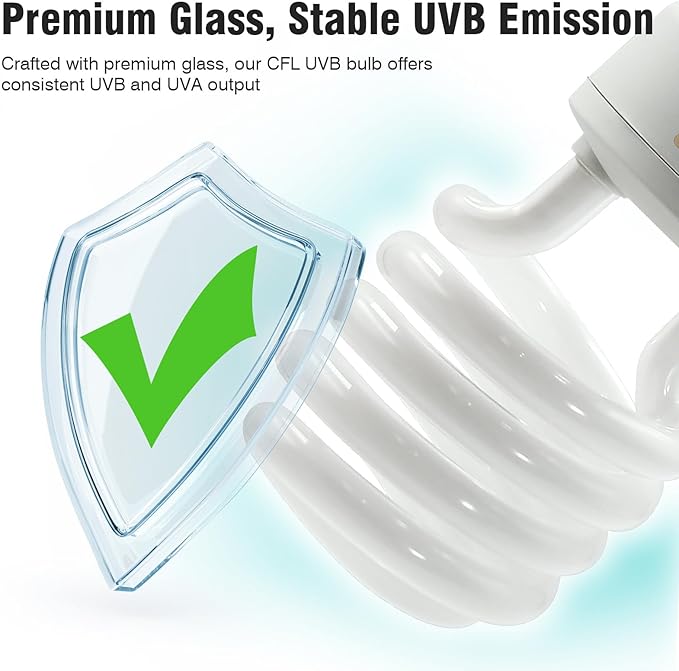 MIXJOY UVB Bulbs for Reptiles 5.0, 26W Tropical UVA UVB Light, Compact Fluorescent UVB Lamp for Reptiles, UVB Light for Chameleons,Turtles and Other Lizards