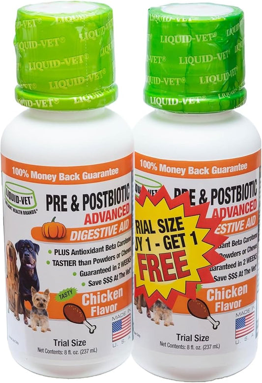 Pre & PostBiotic Support for Dogs – Digestive Upset, Stool Quality & Sensitive Stomach Support – Easy Liquid Formula for Picky Eaters