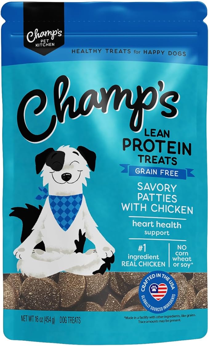 Soft Healthy Dog Treats for Heart Health & Training – Made with Taurine & Omega-3s – Grain Free Chicken – 16 oz