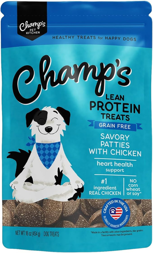 Soft Healthy Dog Treats for Heart Health & Training – Made with Taurine & Omega-3s – Grain Free Chicken – 16 oz