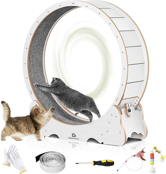 Cat Wheel, 48" XL Large Cats Exercise Running Wheel, Cat Treadmill for Indoor Cats
