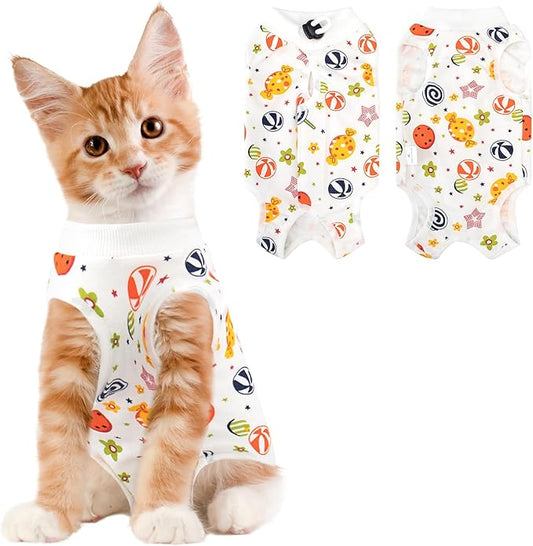 Cat Recovery Suit Female, Breathable Cat Onesie After Surgery Female for Abdominal Wounds or Skin Diseases, Surgery Recovery Suit Kitten Onesie After Spay Wear Anti Licking