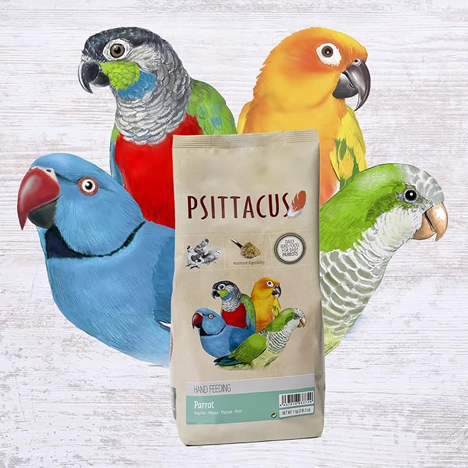 Psittacus Parrot Hand-Feeding Formula 2.2 lb | Versatile Diet for Baby Caiques, Conures, Green Cheeks and Other Parrots | Premium Food for Birds, 100% no-GMO