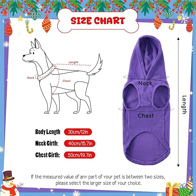 Abbylike 2 Pcs Dog Hoodies with Leash Hole and Pocket Dog Sweatshirt Fall Cold Winter Sleeveless Sweater with Hood Warm Cozy Pet Clothes for Medium Large Pets Puppy Boys Girls (Size XL)