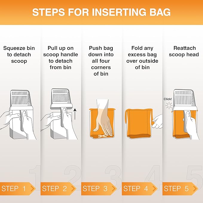 Neater Pet Brands Neater Scooper Standard Cat Litter Scoop, 60 Refill Bags – Mess-Free Cat Litter Scooper with Bag, Spill-Proof Kitty Box Sifter, Bin Doubles as Scoop Holder, For Single-Cat Households