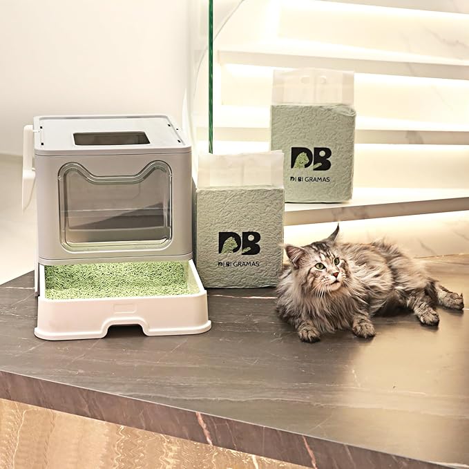 Cat Litter 24LB/4 Packs Dust-Free Clumping Tofu Cat Litter Quickly Absorb Odors Toilet Can Flush Into The Toilet Pure Natural tofu cat Litter (Green Tea)