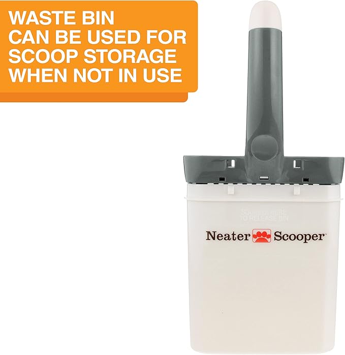 Neater Pet Brands Neater Scooper Standard Cat Litter Scoop, 195 Refill Bags – Mess-Free Cat Litter Scooper with Bag, Spill-Proof Kitty Box Sifter, Bin Doubles as Scoop Holder, For Single-Cat Household