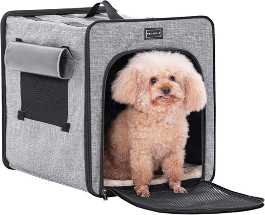 Petsfit Collapsible Soft Dog Crate, Travel Dog Kennel for Small Dogs, Indoor/Outdoor Use