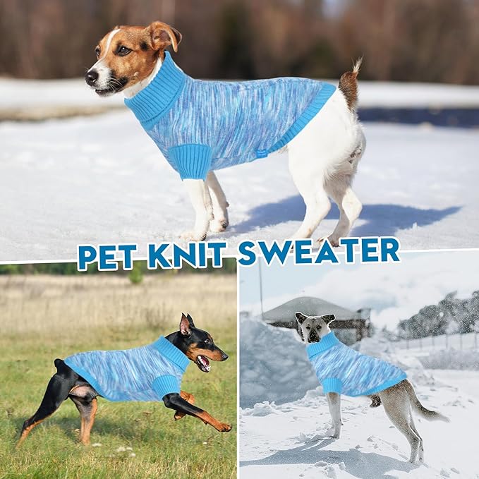 Pet Clothing,Turtleneck Dog Sweater,Sweaters for Dogs Boys and Girls,Pullover Dog Sweaters,Pet Knitted Clothes,Fit for Different Kinds Dogs,for Spring,Autumn and Winter(Blue XS)