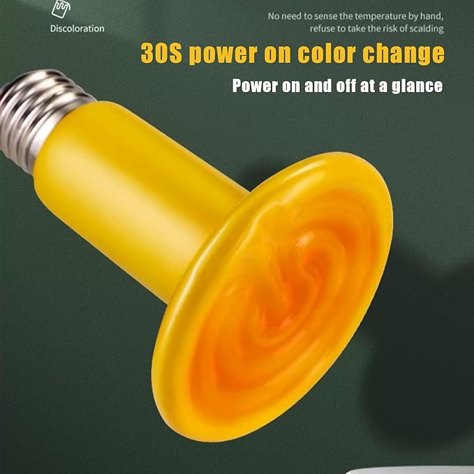 JZNCHP-Reptile Heat lamp-Ceramic Heat emitter-Bearded Dragon Tank Accessories 150W Yellow Infrared Bulb Emitter Lamp for Pet Heat lamp for Chickens(2-Pack)