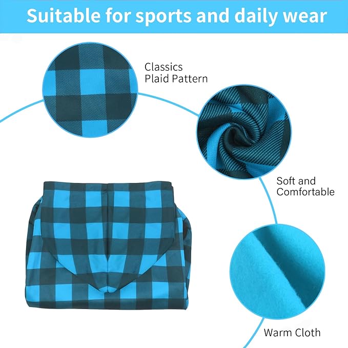 GreenJoy Plaid Dog Sweaters Hoodies Sweatshirts for Dogs Cats, Warm and Soft Cold Weater Coats for Christmas (Blue, Medium)