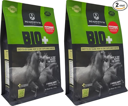 Majesty's Peppermint Flavored Biotin Wafers - Superior Horse/Equine Hoof and Coat Support Supplement - Copper, Zinc, Lysine, Methionine