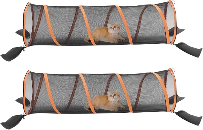 Cat Tube Cat Play Tunnel for Indoor and Outdoor 2 Packs Cat Enclosure Cat Outside Playhouse for Cats Puppy Small Animals