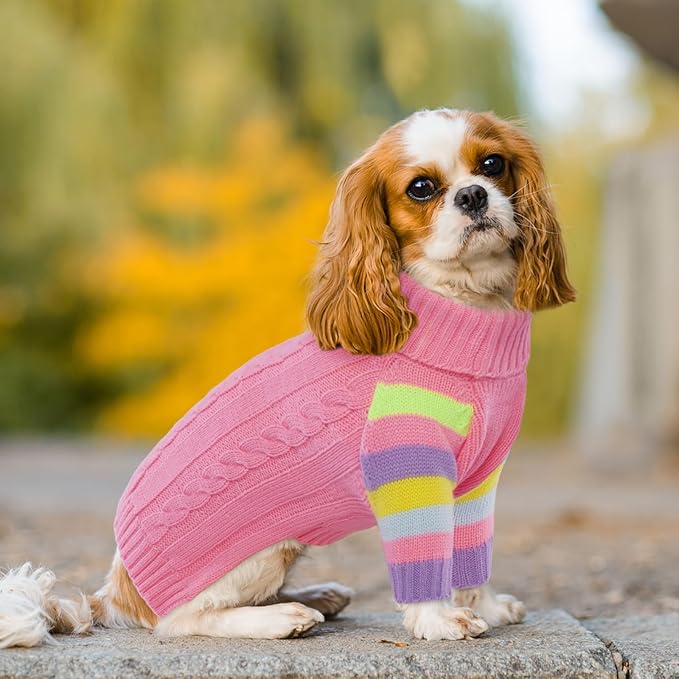 Dog Sweaters Turtleneck, Large Dog Sweater Thick Warm, Stretchy Winter Sweaters for Large Size Dogs, Warm Thick Christmas Dogs Sweater, St Bernard, Great Dane (Pink XXXXXL)