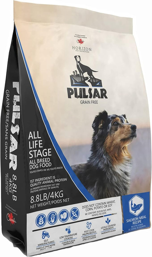 Pulsar Premium Grain Free Dog Food | Salmon Formula | All Life Stage, Non GMO, Meat Dense Diet | 8.8 lb Bag