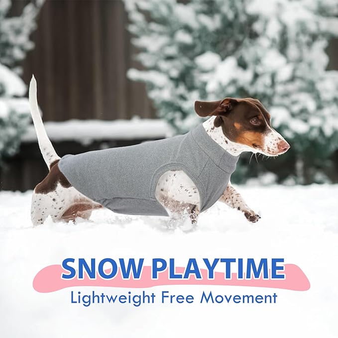 Dog Fleece Vest - Grey, XXL - Pullover Fleece Sweater | Lightweight and Warm Stretchable Sweatshirts for Medium Dogs,Winter Jacket for Border Collie