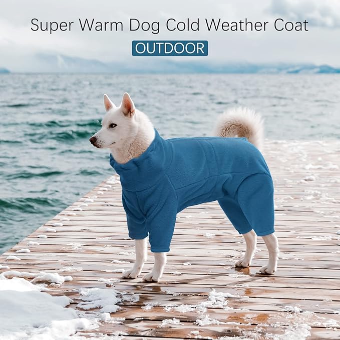 ROZKITCH Dog Winter Coat Soft Fleece Pullover Pajamas, Pet Windproof Warm Cold Weather Jacket Vest Cozy Jumpsuit Apparel Outfit Clothes for Small Medium Large Dog Walking Sleep XS