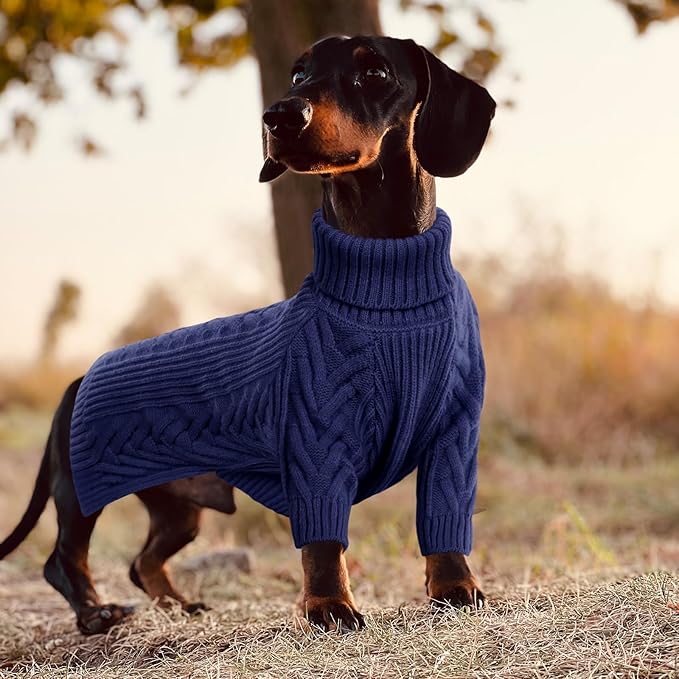ASENKU Extra-Large Dog Sweater, Dog Sweaters for Extra Large Dogs, Pet Sweatshirt Apparel Turtleneck Pullover Winter for Doberman, Great Dane (Royal Blue, 4XL)