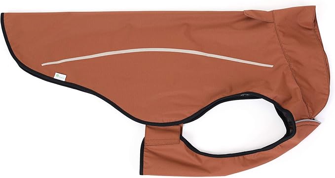 Mile High Life Dog Raincoat, Adjustable Waterproof Reflective Rain Jacket for Small Medium Large Dogs, Lightweight Breathable Pet Rain Coat with Leash Hole(Brown,XXS Chest 16-19")