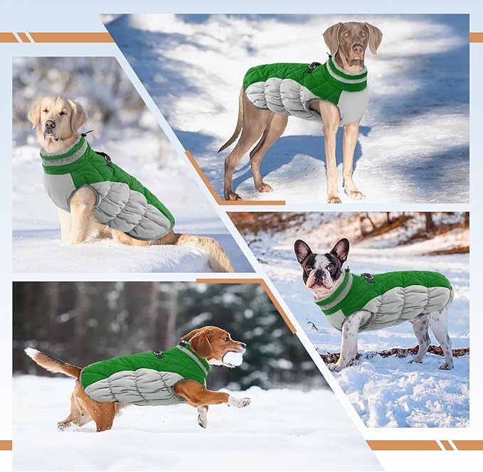 Dog Winter Jacket Cozy Reflective Waterproof Windproof Warm Pet Garment,Comfortable Cold Weather Fleece Apparel Outfits with Zipper Closure for Small Medium Large Dogs Puppy Walking,X-Large
