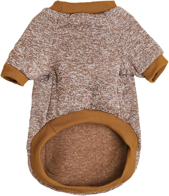 Jecikelon Dog Clothes Dogs Sweater Soft Puppies Clothing Winter Puppy Sweaters Warm Outfit for Dogs Small XXS XS Cat Apparel (XX-Small, Khaki)