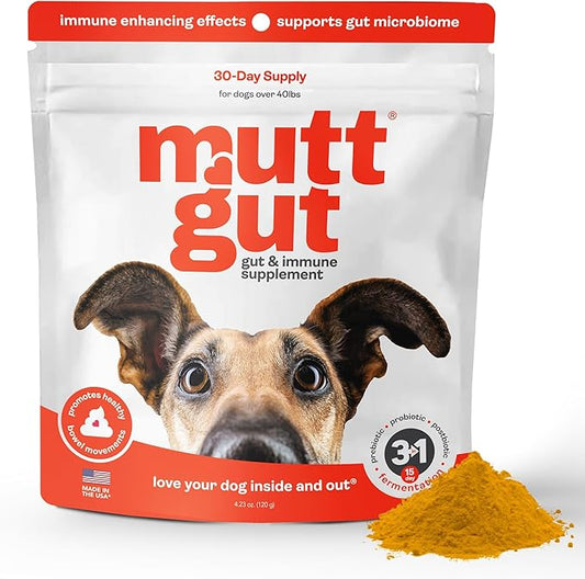 All Natural 3 in 1 Probiotics for Dogs-Postbiotic Powder Supplement-Made in USA- Digestive Enzymes Made with 135 Billion CFUs, Plant-Based Anti-Diarrhea & Antioxidant Dogs Probiotic(120g)