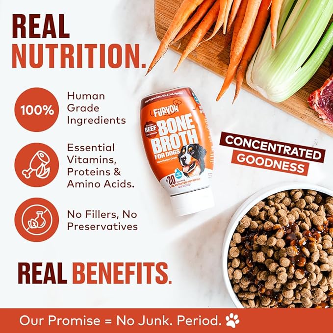 Beef, Chicken & Mobility Bone Broth Concentrate for Dogs - Collagen Protein, Amino Acids, Glucosamine for Digestion, Skin & Coat, Immune System, & Joint Support, Human Grade (3pk, 60 Servings)