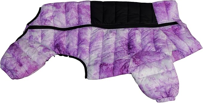 Micai Warm Dog Coat - 4 Legs Covered Waterproof Windproof Reflective Vest, Zippered Adjustable Outdoor Snow Jacket for Small Medium Large Dogs - Purple XXXL